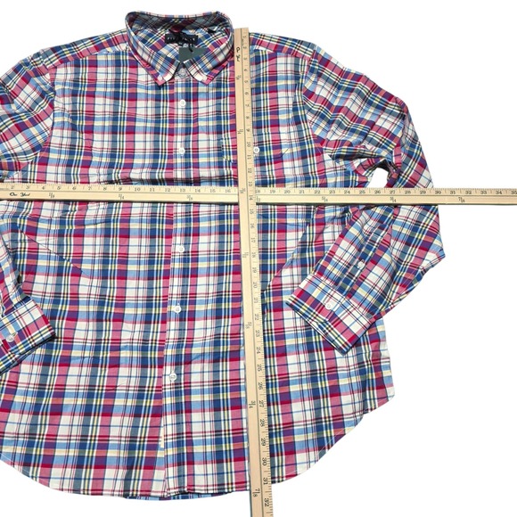NEW Five Four‎ Plaid Button Up Long Sleeve Casual Shirt, Red, 2XL - Picture 8 of 9